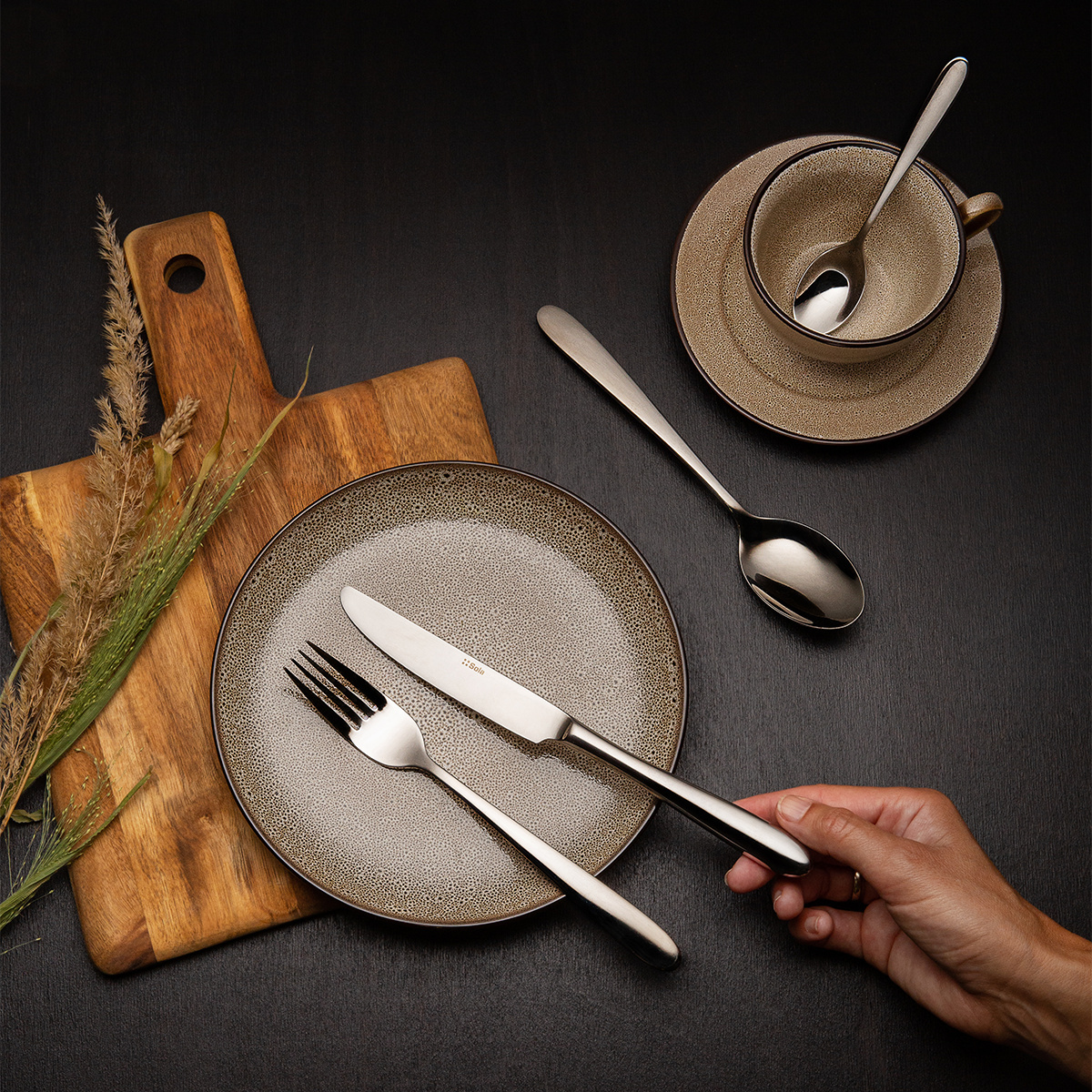 Ensemble de 12 assiettes - Elements Stone