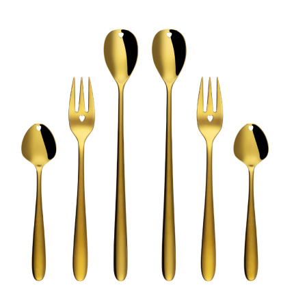 Coffret cadeau avec cœur 6 pièces doré | Love Cutlery