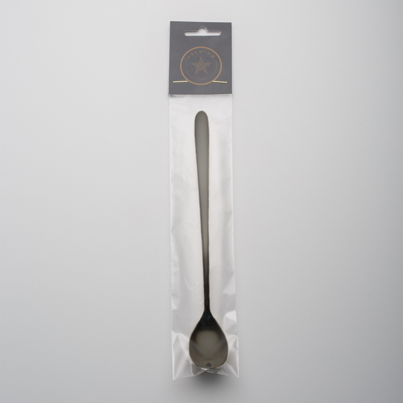 Cuillère à latte avec cœur PVD grise - Love Cutlery