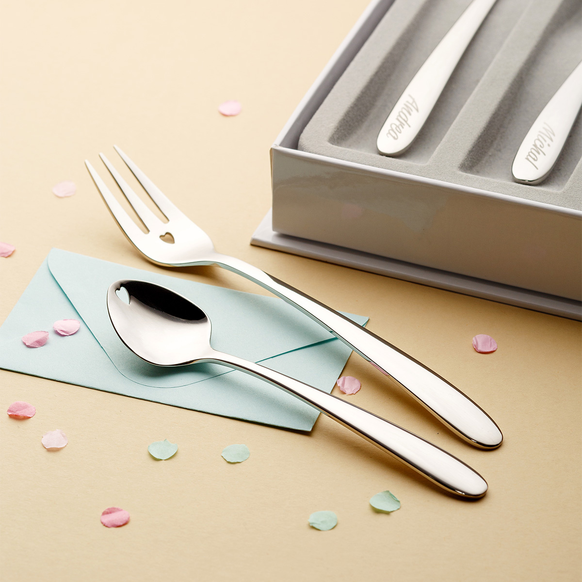 Fourchettes à gâteau avec cœur 6 pièces | Love Cutlery