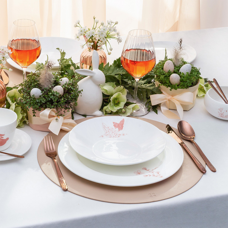 Assiette creuse Butterfly 22 cm | Premium Platinum Easter