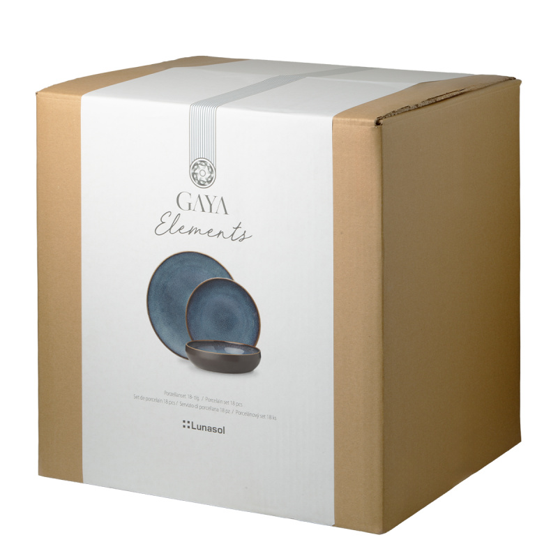 Set d'assiettes en céramique 18 pièces – Gaya Elements Night Terra
