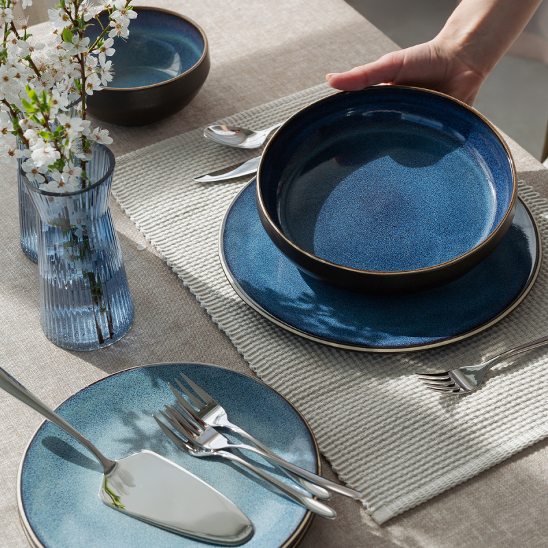 Assiette creuse U-Coupe 22 cm - Gaya Elements Night Terra