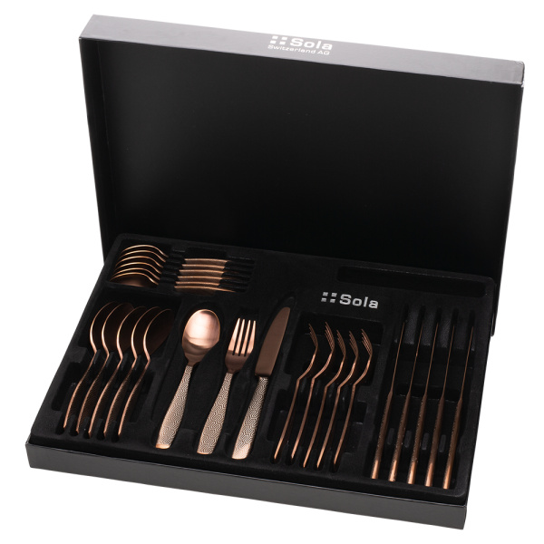 Set de couverts 24 pcs – Gaya PVD cuivre mat