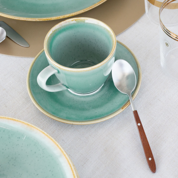 Soucoupe à café 15,5 cm - Gaya Sand turquoise
