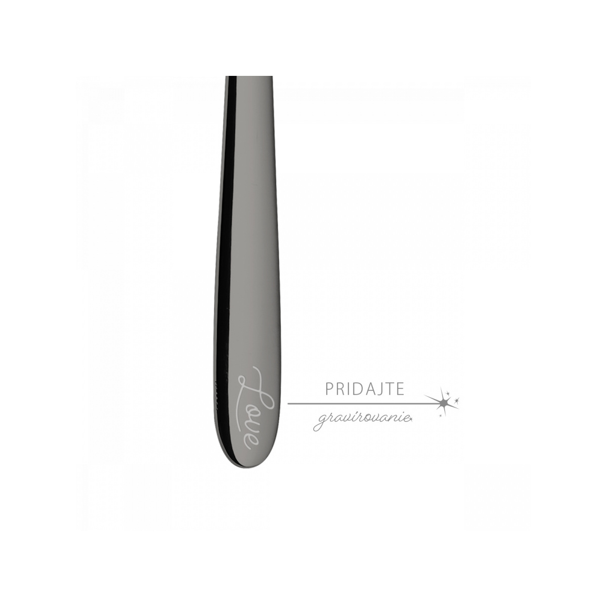 Cuillère à latte avec cœur PVD grise - Love Cutlery
