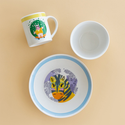 Set de vaisselle en porcelaine pour enfant 3 pièces — Jungle Patrol