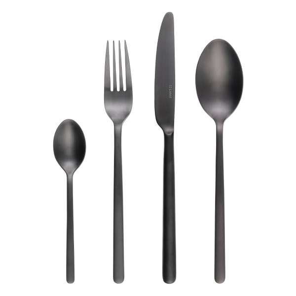 Set de couverts 16 pcs dans boîte souple small – Sofia PVD gris tout mat