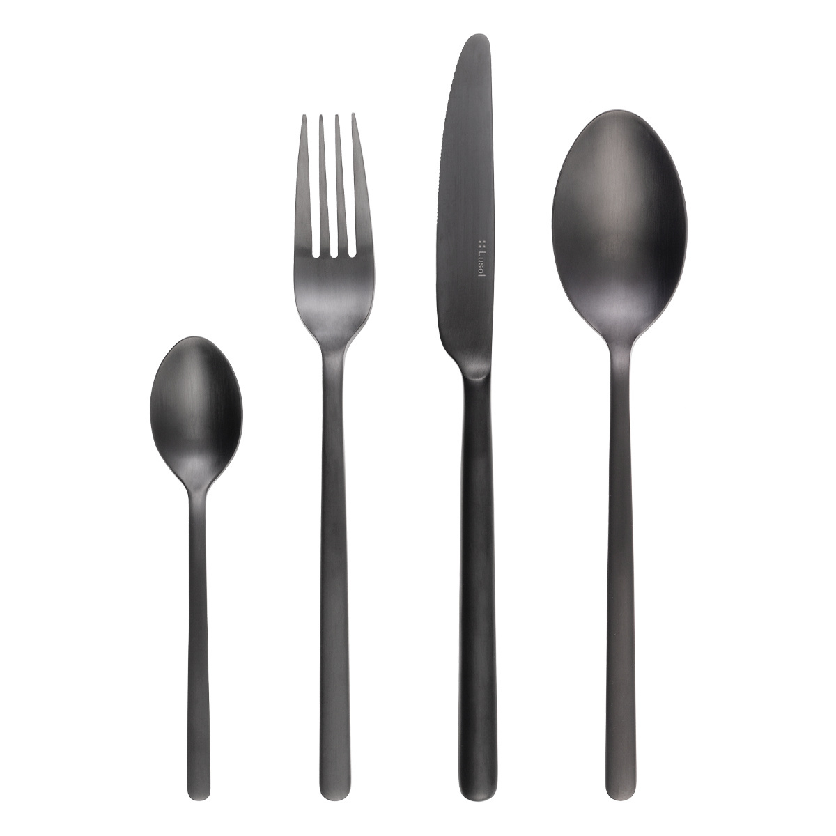 Set de couverts 16 pcs dans boîte souple small – Sofia PVD gris tout mat