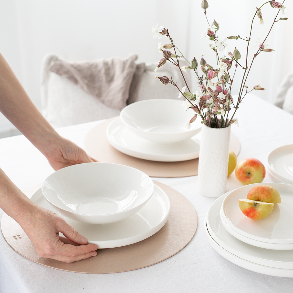Service de porcelaine 12 pcs — Gaya Atelier blanc
