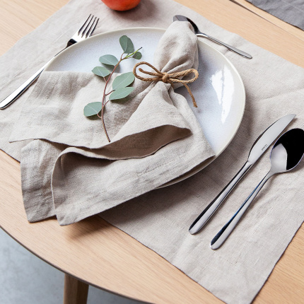 Set de table en lin couleur craie 35 x 50 cm - Gaya Ambiente