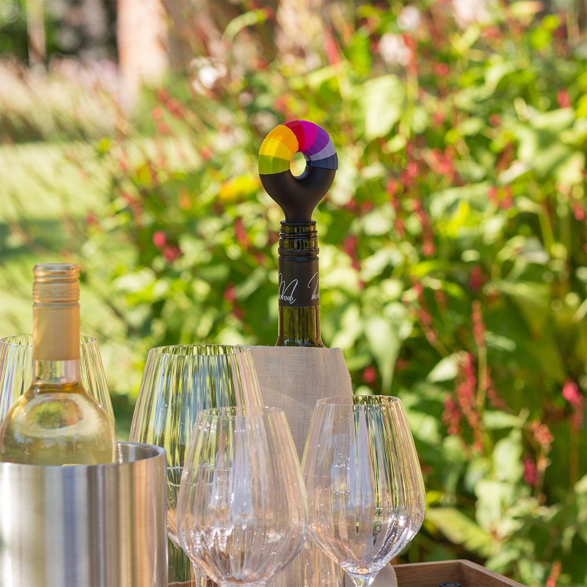 Bouchon à vin et 8 marqueurs de verres | Lunasol