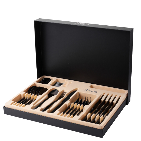 Set de couverts 24 pcs – Faro PVD Noir mat