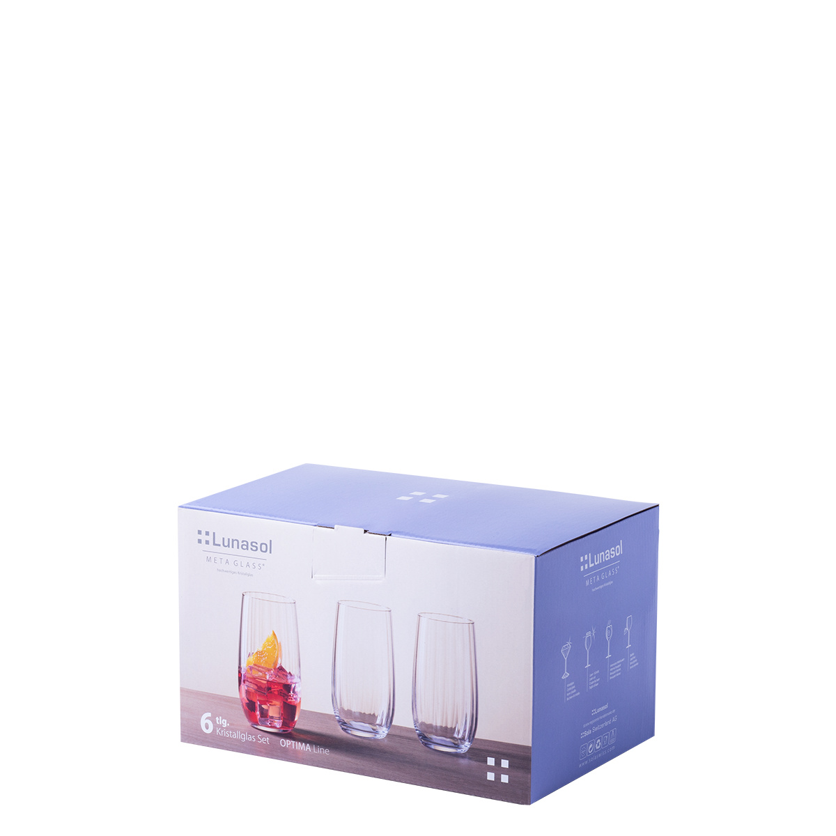 Verres Tumbler 490 ml set de 6 - Optime Line Glas Lunasol