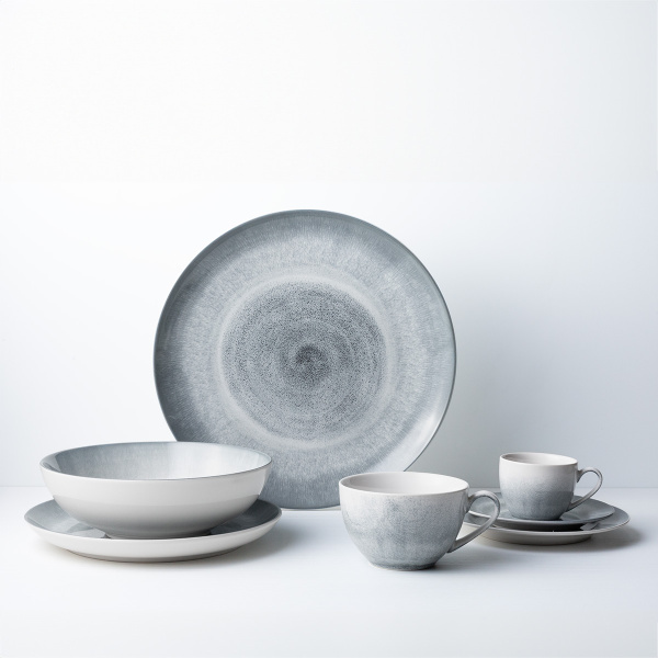 Set d'assiettes en céramique 12 pièces - Elements Vulcano