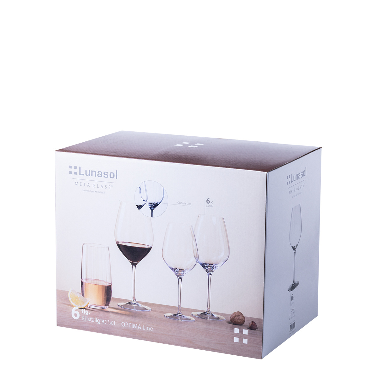 Verres à vin rouge 570 ml lot de 6 - Optima Line Glas Lunasol