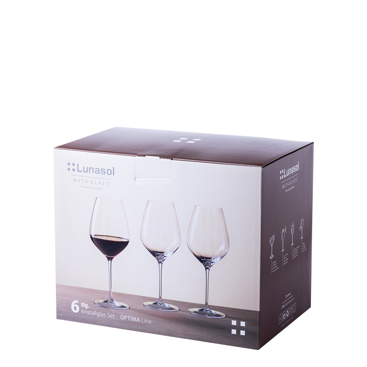 Verres à vin rouge 570 ml lot de 6 - Optima Line Glas Lunasol