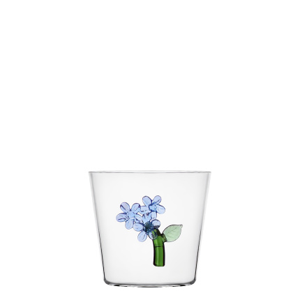 Verre motif floral bleu clair 350 ml | Ichendorf