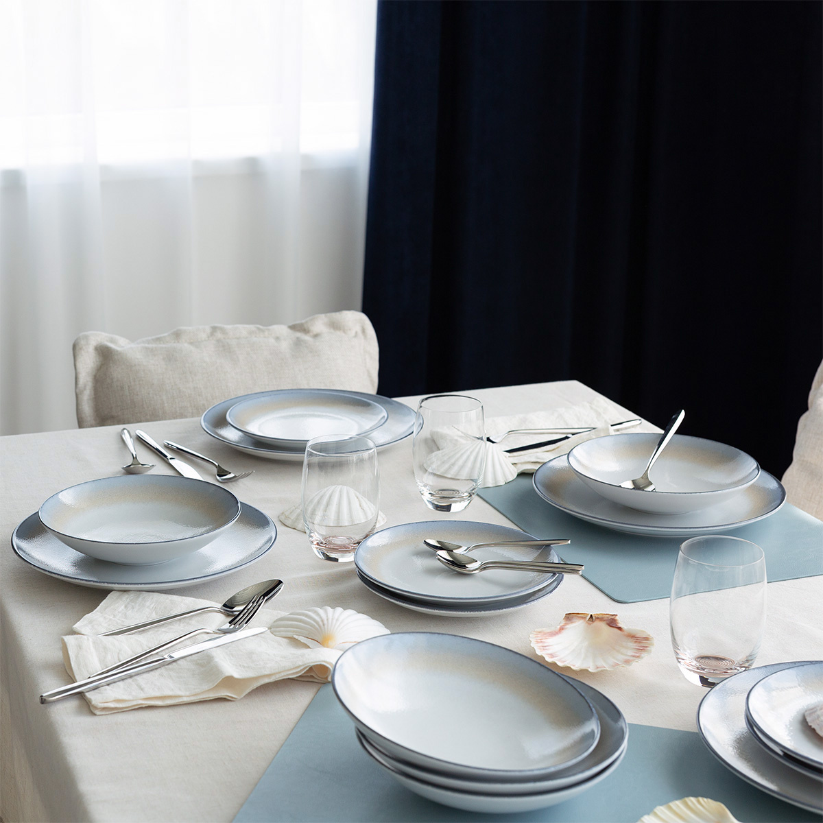 Set d'assiettes 18 pcs - Ice Rim