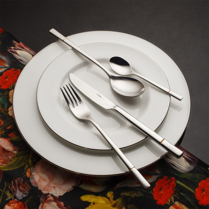 Set de couverts à dessert 24 pièces — Luxus doré rainuré