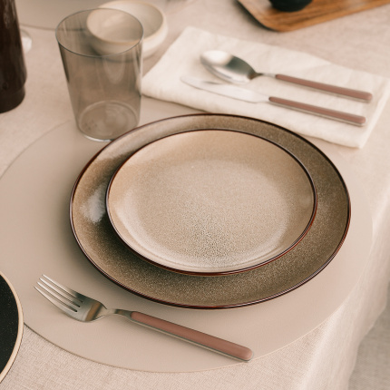 Ensemble de 4 assiettes plates Coupe ø27 cm - Elements Stone