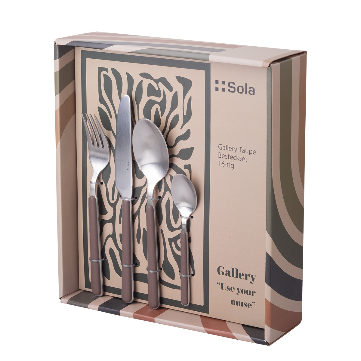 Menagère 16 pièces - Gallery taupe mat