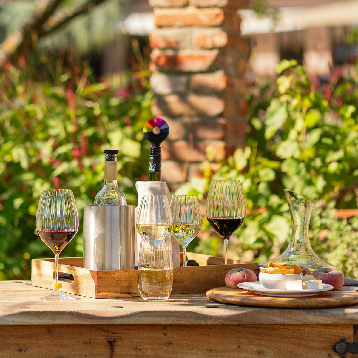 Bouchon à vin et 8 marqueurs de verres | Lunasol