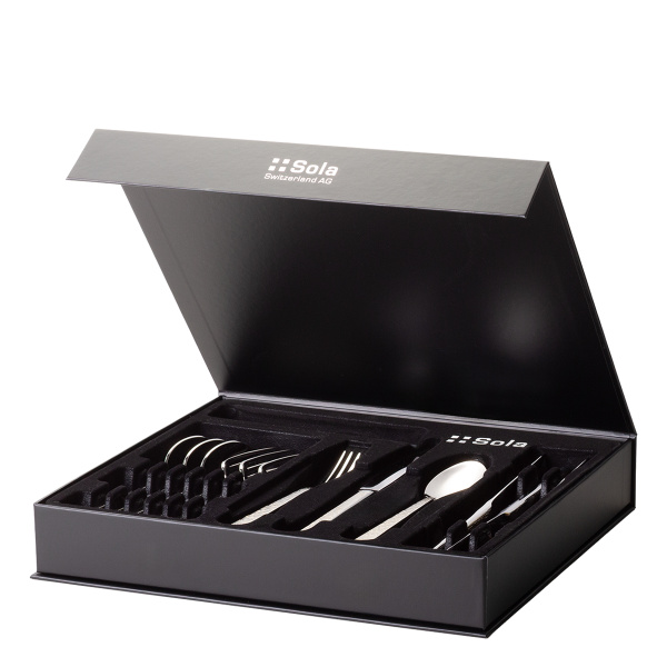 Set de couverts 16 pcs – Sardegna Waterfall manche en PVD Champagne graphite