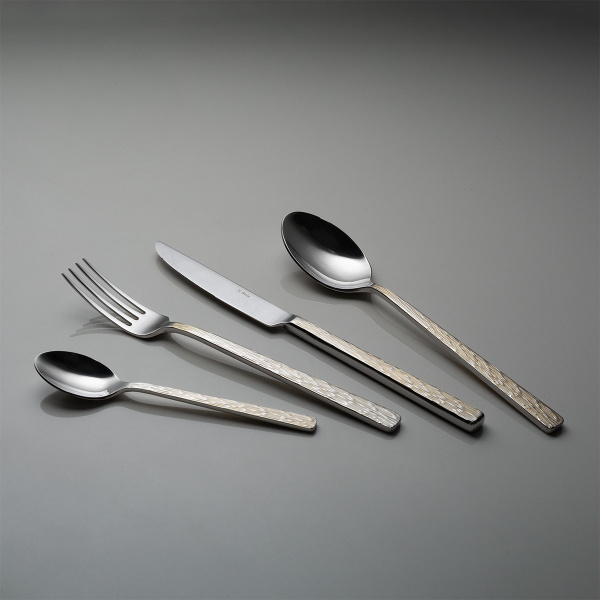 Set de couverts 16 pcs – Sardegna Waterfall manche en PVD Champagne graphite