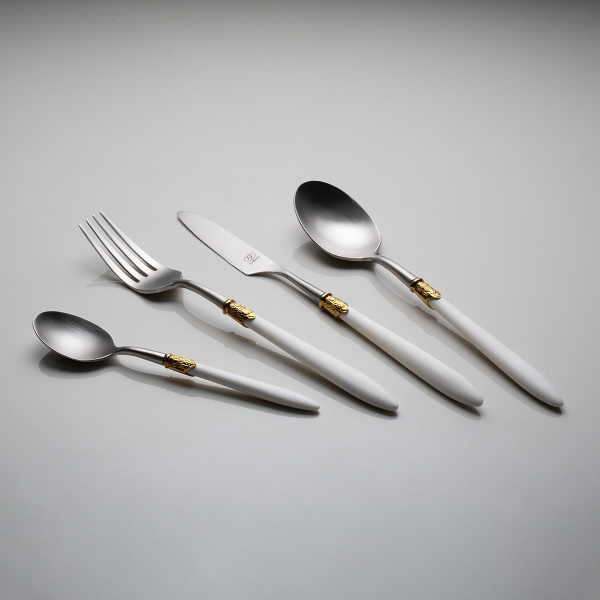 Set de couverts 16 pcs – GAYA Exeter manche blanc