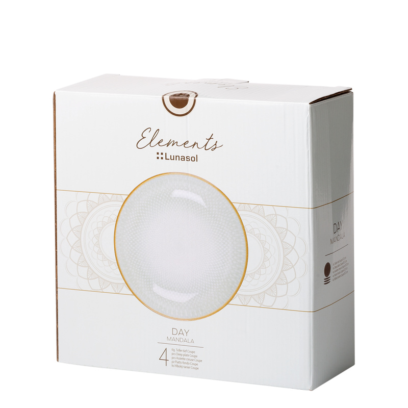 Assiette creuse Coupe 23 cm set de 4 - Elements Day Mandala
