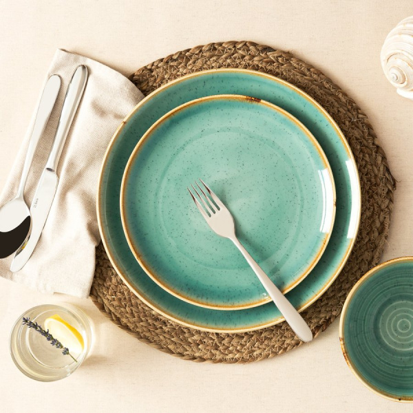 Assiette plate Sand turquoise 28 cm – Gaya