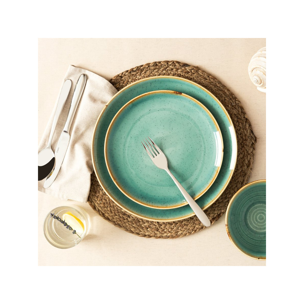 Assiette plate Sand turquoise 28 cm – Gaya