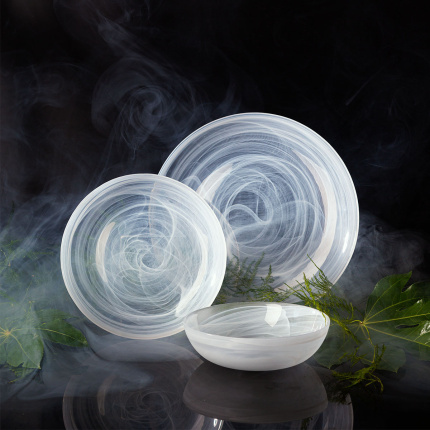Assiette plate blanche 28 cm - Elements Glass