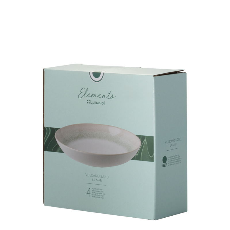 Set d'assiettes creuses 4 pcs | Vulcano Sand la mar