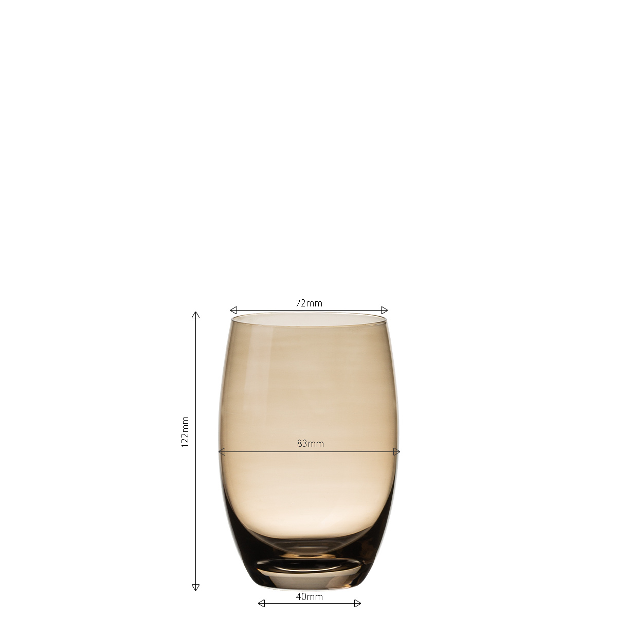 Verres Tumbler taupe 460 ml 6 pcs - Optima Glas Lunasol