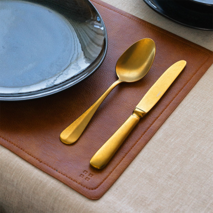 Set de table rectangulaire marron PVC – Elements Ambiente