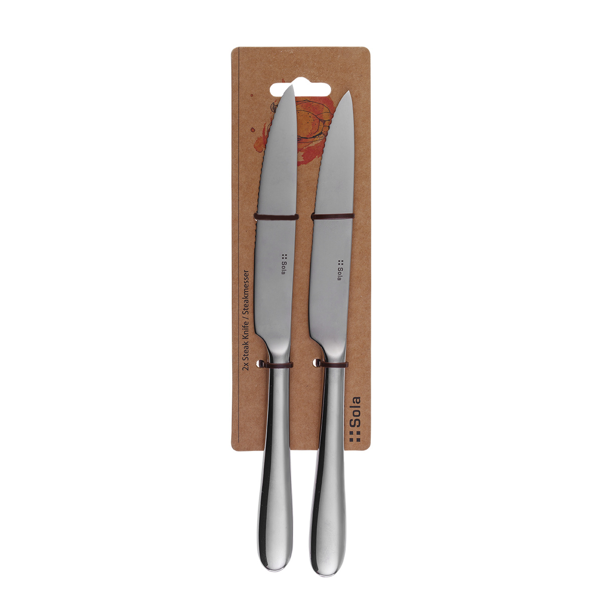 Set de couteaux à steak 2 pcs sur carte suspendue – Basic Alpha