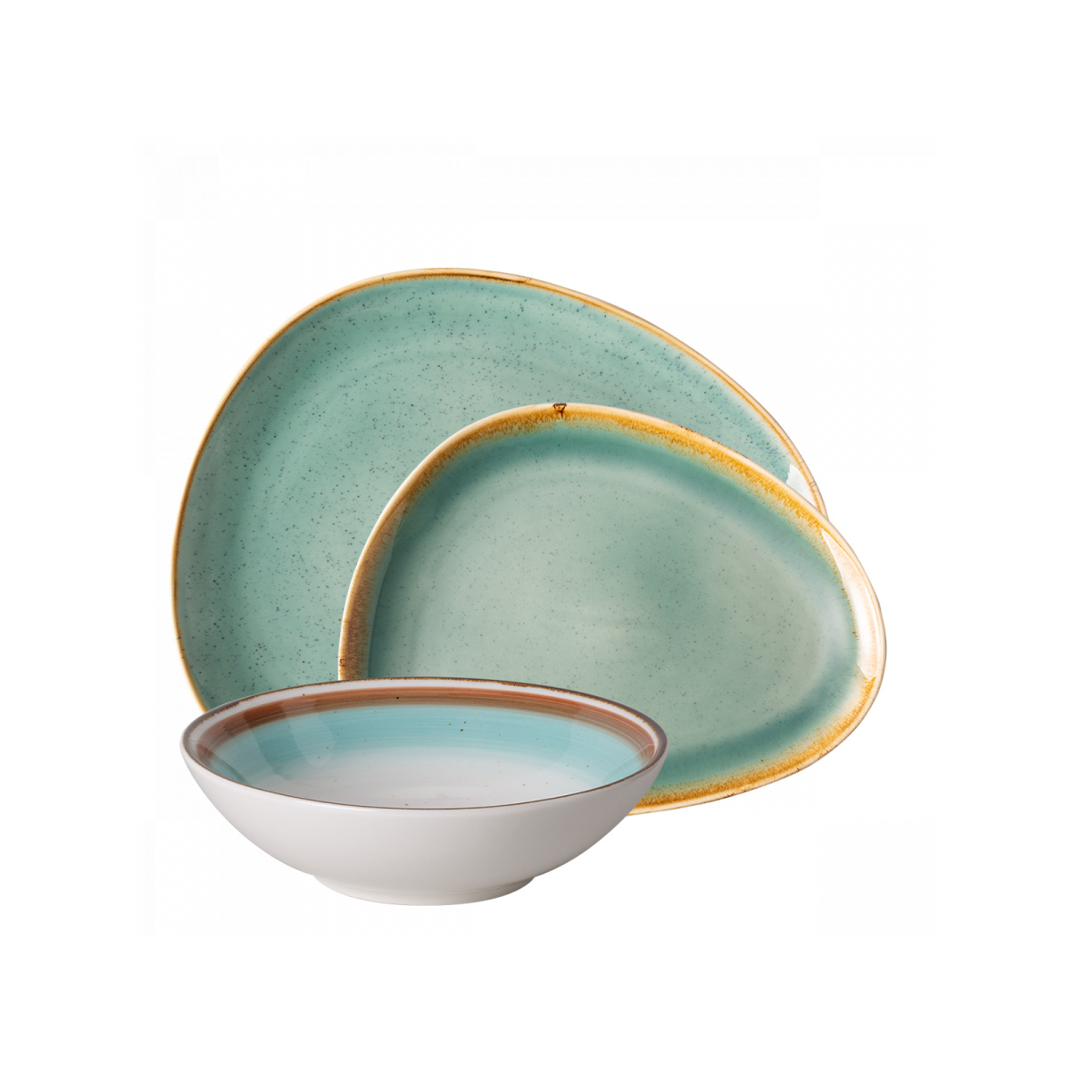 Set de porcelaine 18 pcs. - Gaya Sable turquoise / Rustico