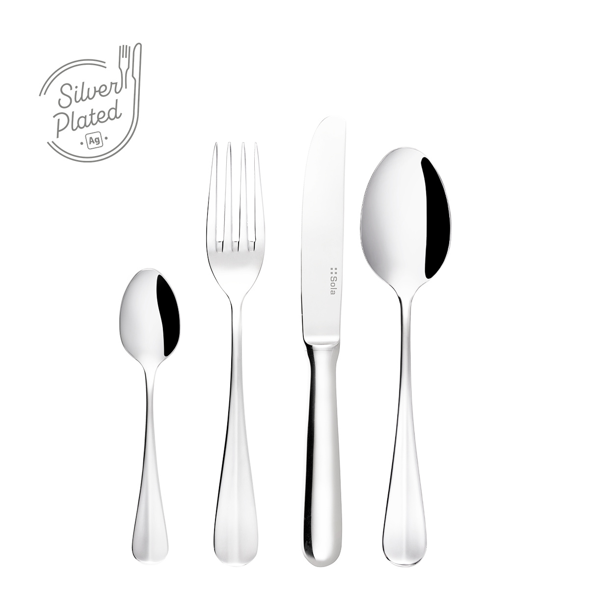 Set à dessert argenté 24 pièces | Baguette Sola