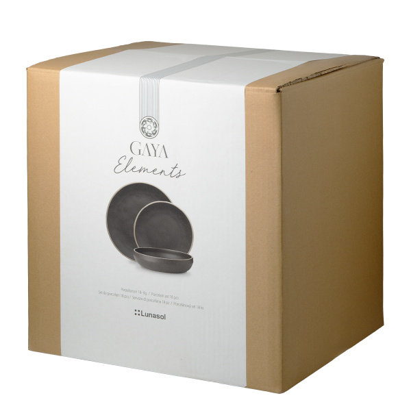 Set d'assiettes en céramique 18 pièces - Gaya Elements Terra North