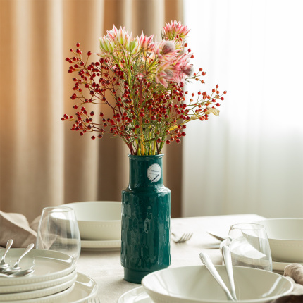 Vase 21 cm chrome-vert | Milady Solatelier