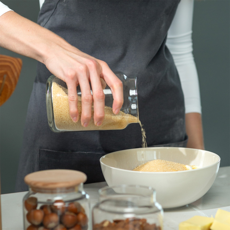 Récipient en verre avec couvercle 0,93 l | Basic Kitchen