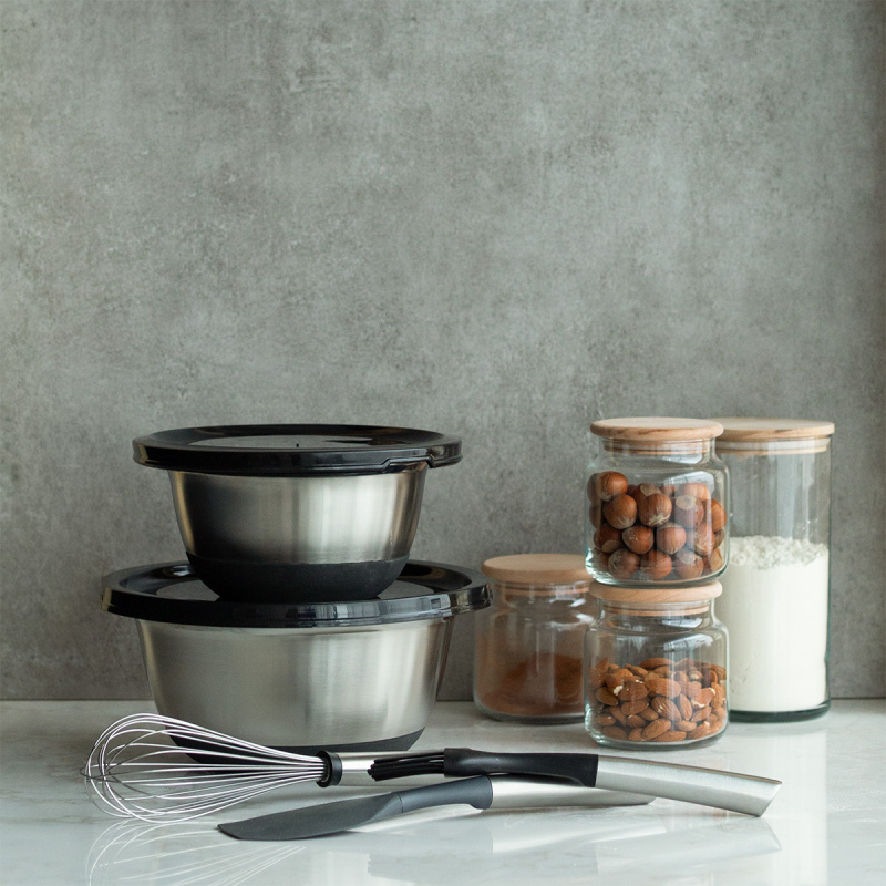 Set de bols mélangeurs avec couvercle 4 pcs – Basic Kitchen
