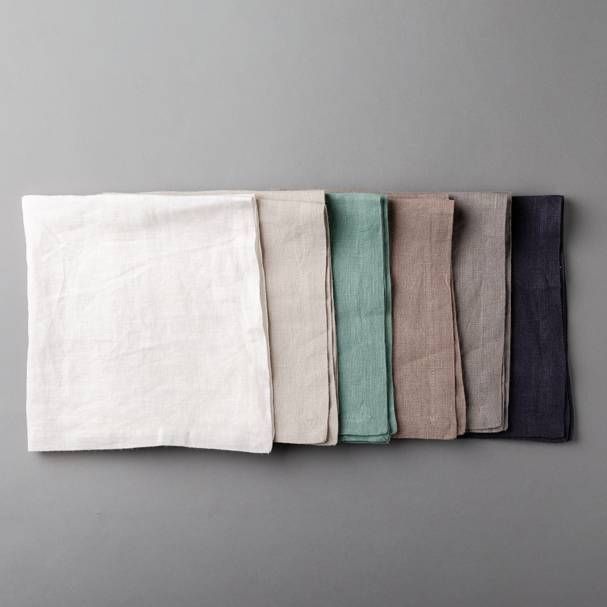Serviettes en lin couleur craie 50 x 50 cm 2 pcs - Gaya Ambiente
