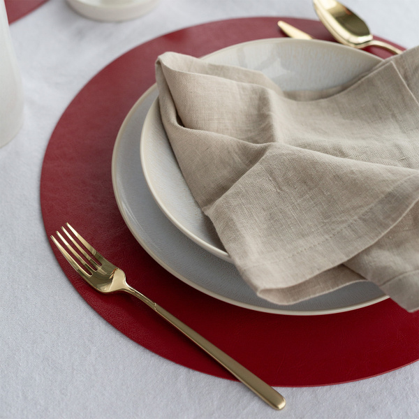 Serviettes en lin couleur craie 50 x 50 cm 2 pcs - Gaya Ambiente