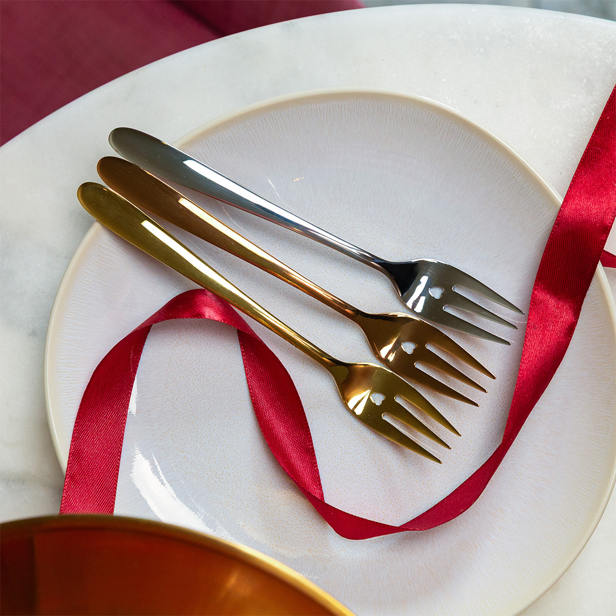 Coffret cadeau avec cœur 6 pièces doré | Love Cutlery
