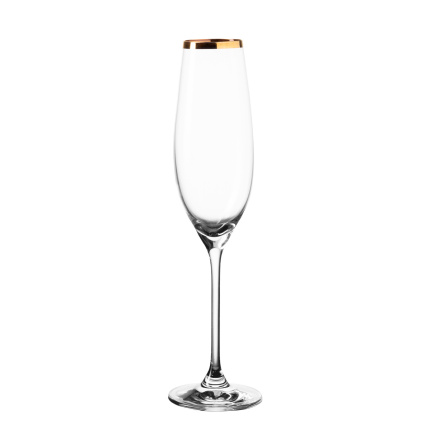 Flûte à champagne avec bord doré 210 ml - Premium Glas Crystal