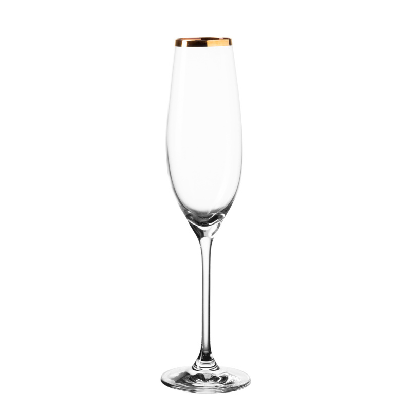 Flûte à champagne avec bord doré 210 ml - Premium Glas Crystal