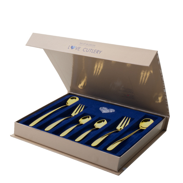 Coffret cadeau avec cœur 6 pièces doré | Love Cutlery